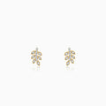 Gold Leafline Lab Grown Diamond Stud Earrings