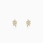 Gold Leafline Lab Grown Diamond Stud Earrings