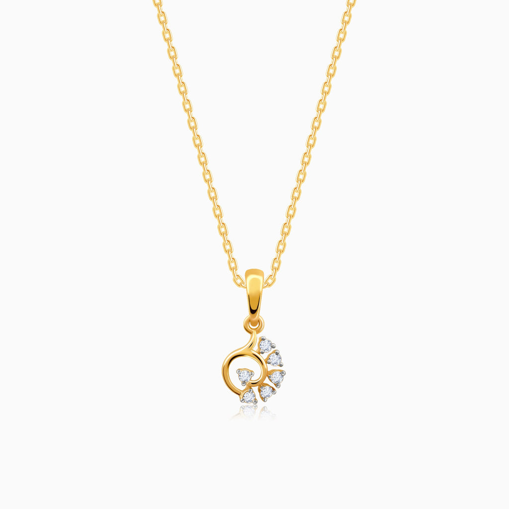 Gold Unfurl Diamond Pendant