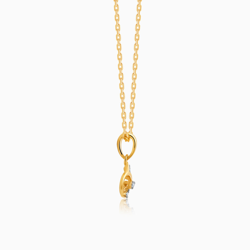 Gold Unfurl Diamond Pendant