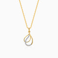 Gold Dual Dewdrop Lab Grown Diamond Pendant