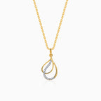 Gold Dual Dewdrop Lab Grown Diamond Pendant