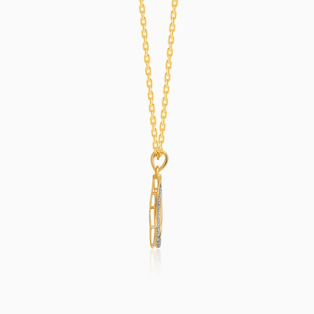 Gold Dual Dewdrop Lab Grown Diamond Pendant