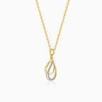 Gold Dual Dewdrop Lab Grown Diamond Pendant