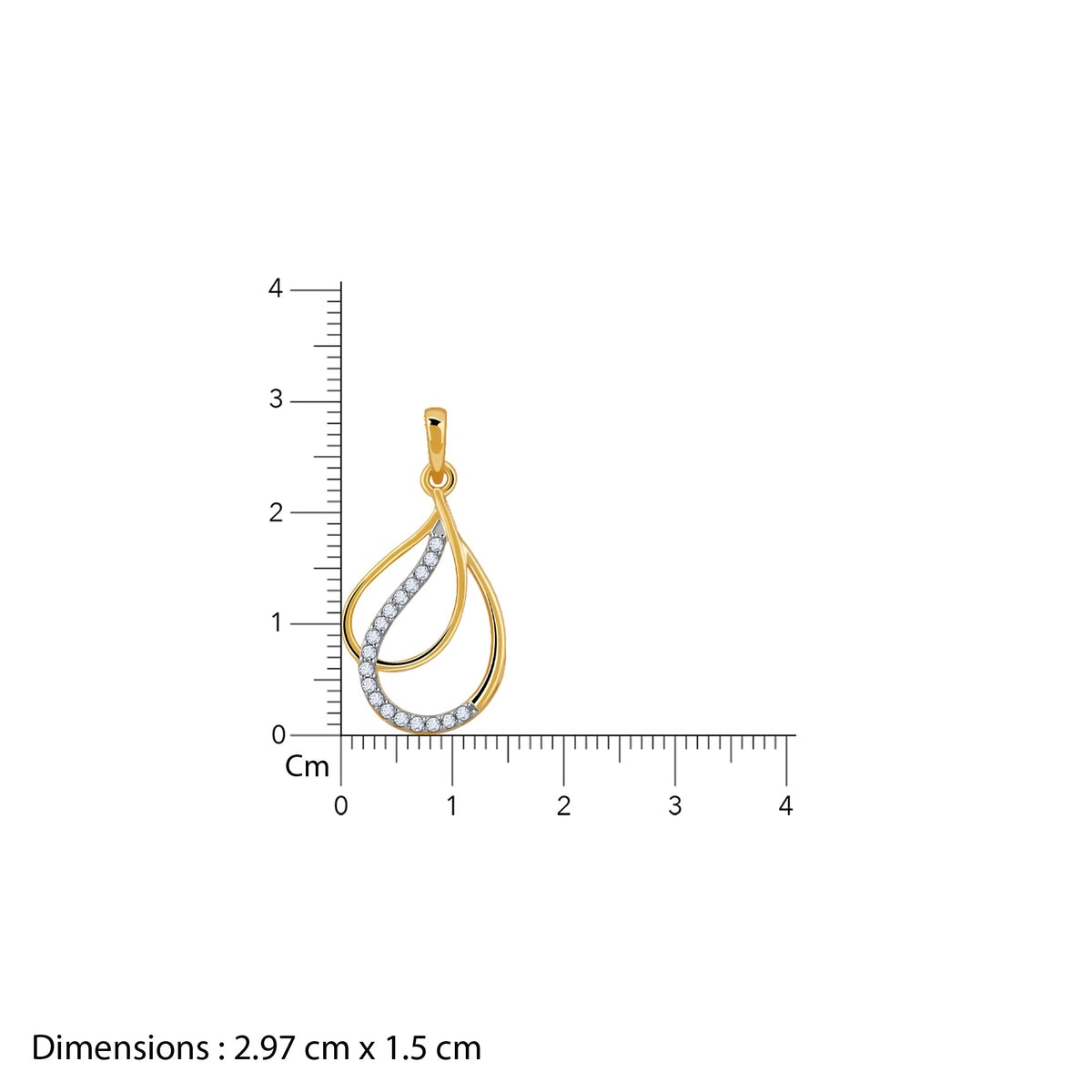 Gold Dual Dewdrop Lab Grown Diamond Pendant