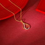Gold Dual Dewdrop Lab Grown Diamond Pendant