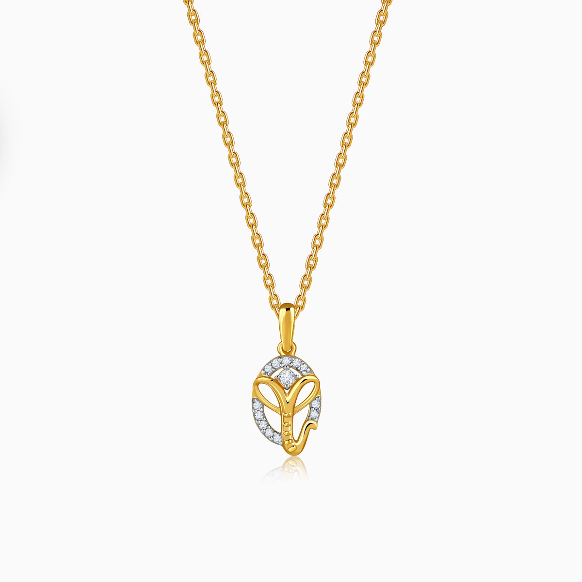 Gold Divya Ganesha Lab Grown Diamond Pendant