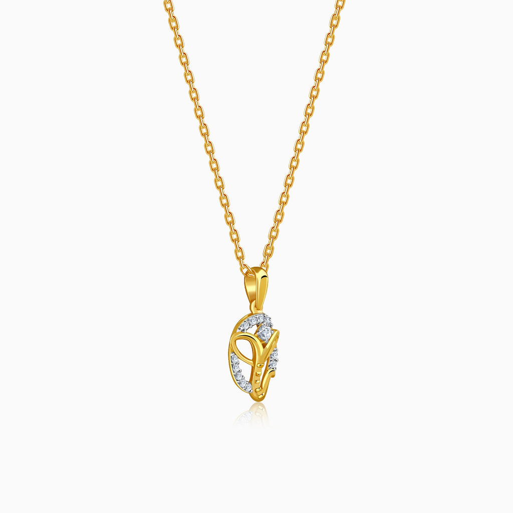 Gold Divya Ganesha Lab Grown Diamond Pendant