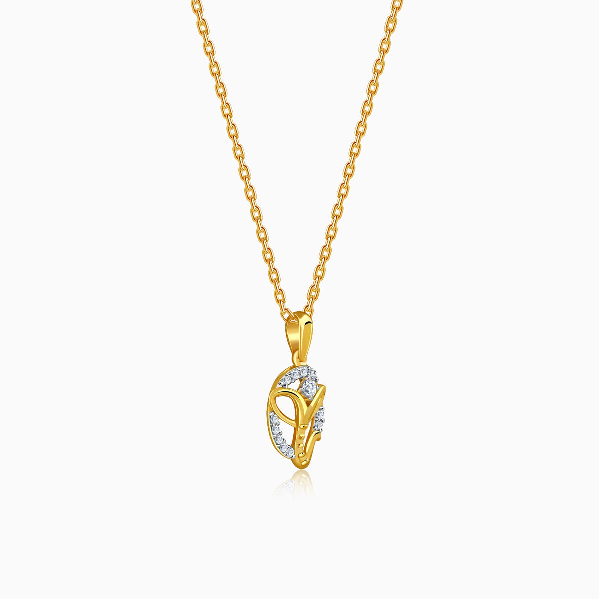 Gold Divya Ganesha Lab Grown Diamond Pendant