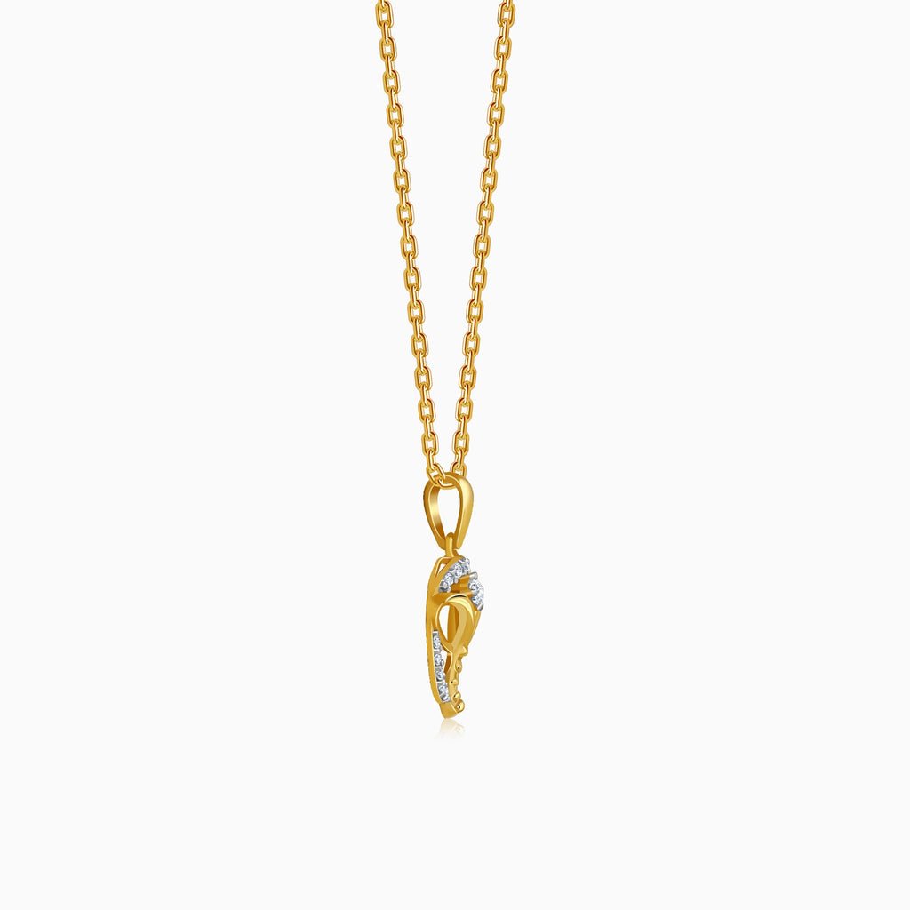 Gold Divya Ganesha Lab Grown Diamond Pendant