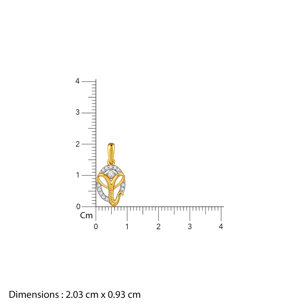 Gold Divya Ganesha Lab Grown Diamond Pendant