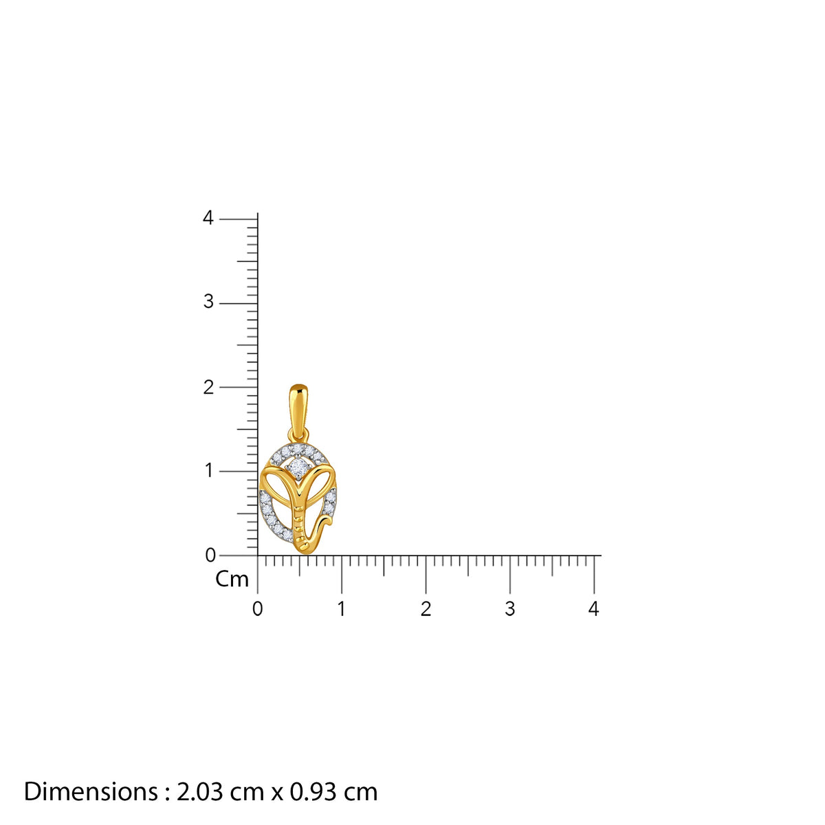 Gold Divya Ganesha Lab Grown Diamond Pendant
