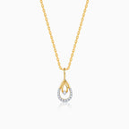 Gold Celeste Tear Lab grown Diamond Pendant