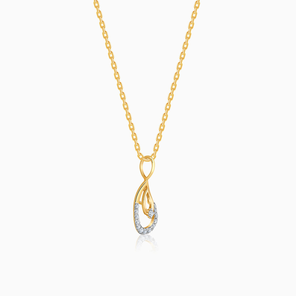 Gold Celeste Tear Lab grown Diamond Pendant