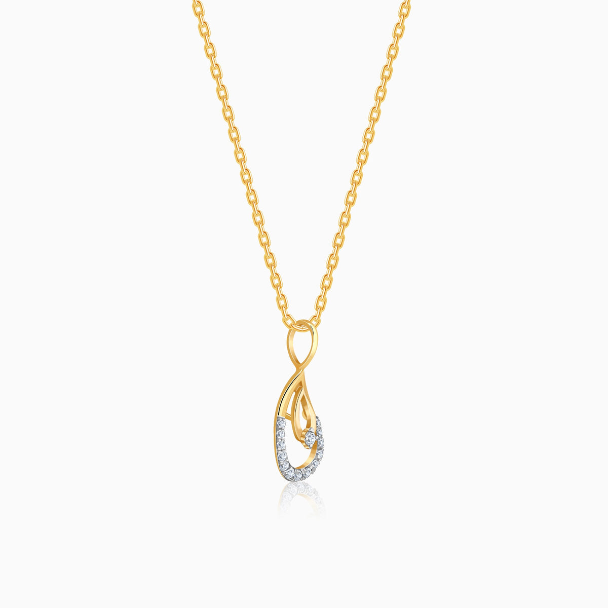 Gold Celeste Tear Lab grown Diamond Pendant