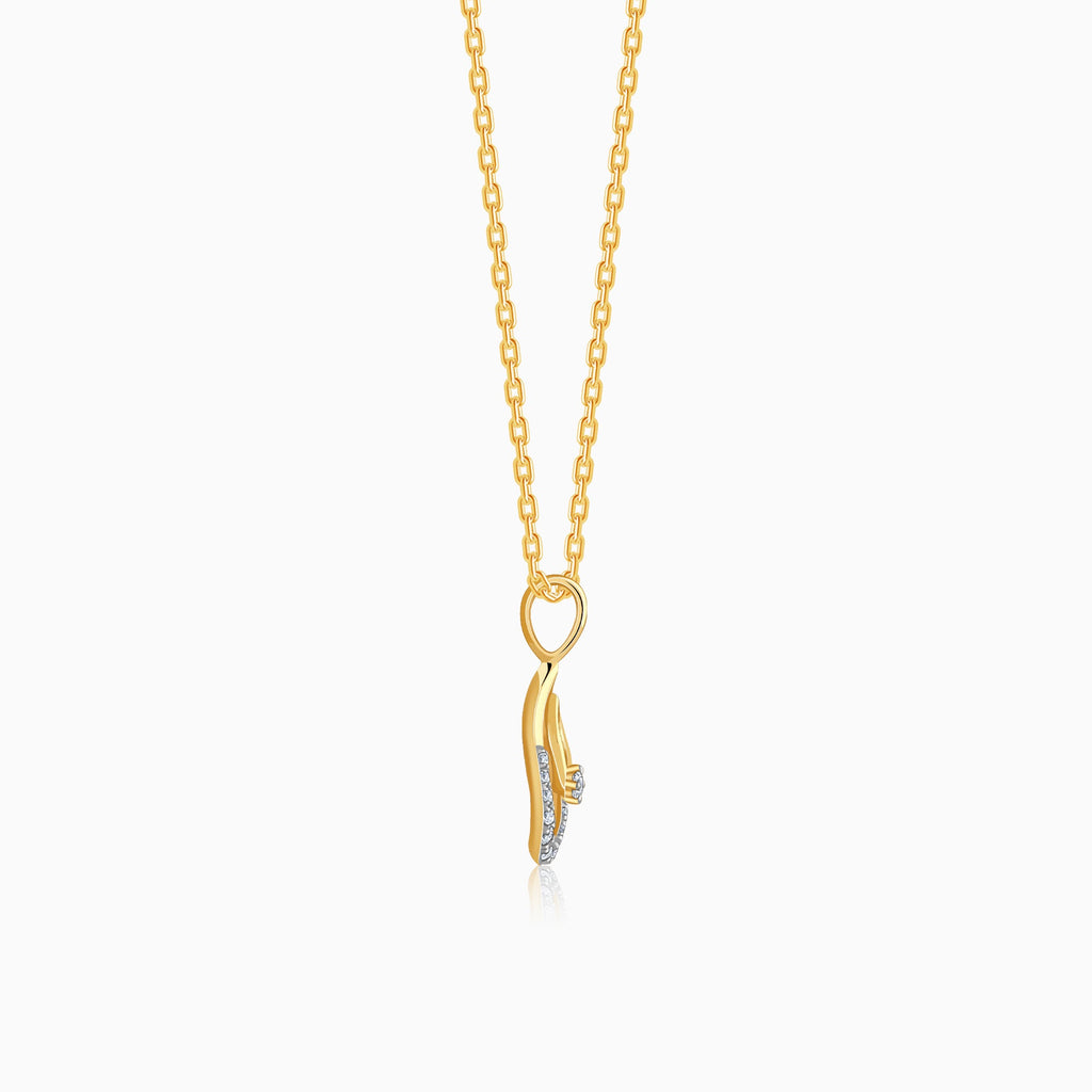 Gold Celeste Tear Lab grown Diamond Pendant