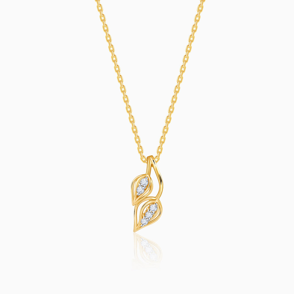 Gold Radiant Vein Lab Grown Diamond Pendant
