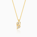 Gold Radiant Vein Lab Grown Diamond Pendant
