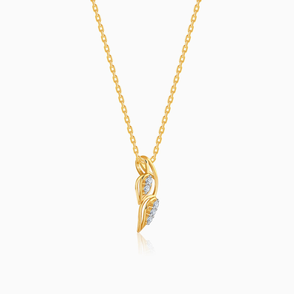Gold Radiant Vein Lab Grown Diamond Pendant