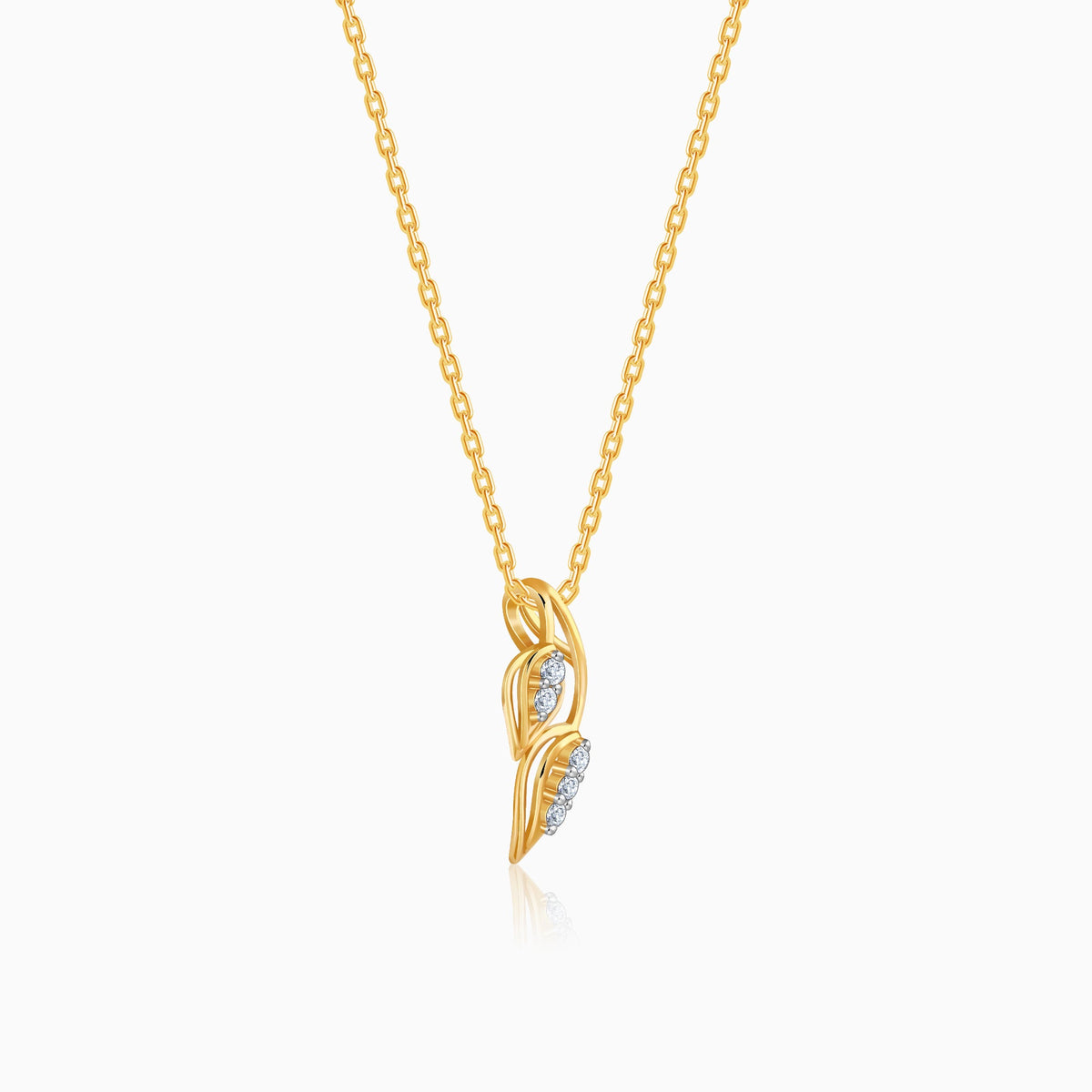 Gold Radiant Vein Lab Grown Diamond Pendant