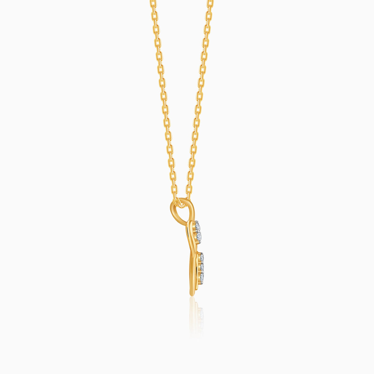 Gold Radiant Vein Lab Grown Diamond Pendant