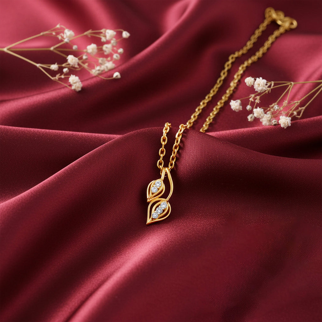 Gold Radiant Vein Lab Grown Diamond Pendant
