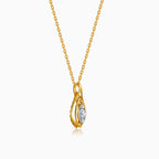 Gold Lattice Light Lab Grown Diamond Pendant