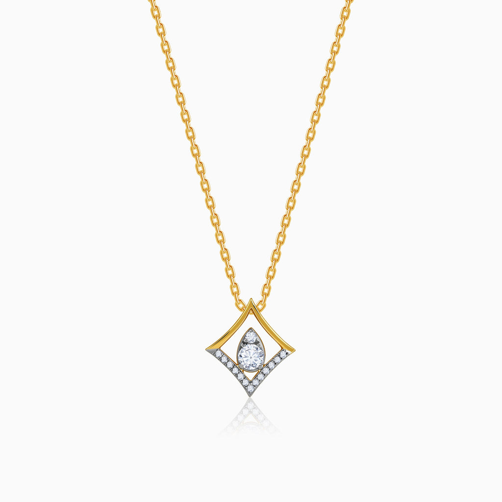 Gold Prism Poise Lab Grown Diamond Pendant