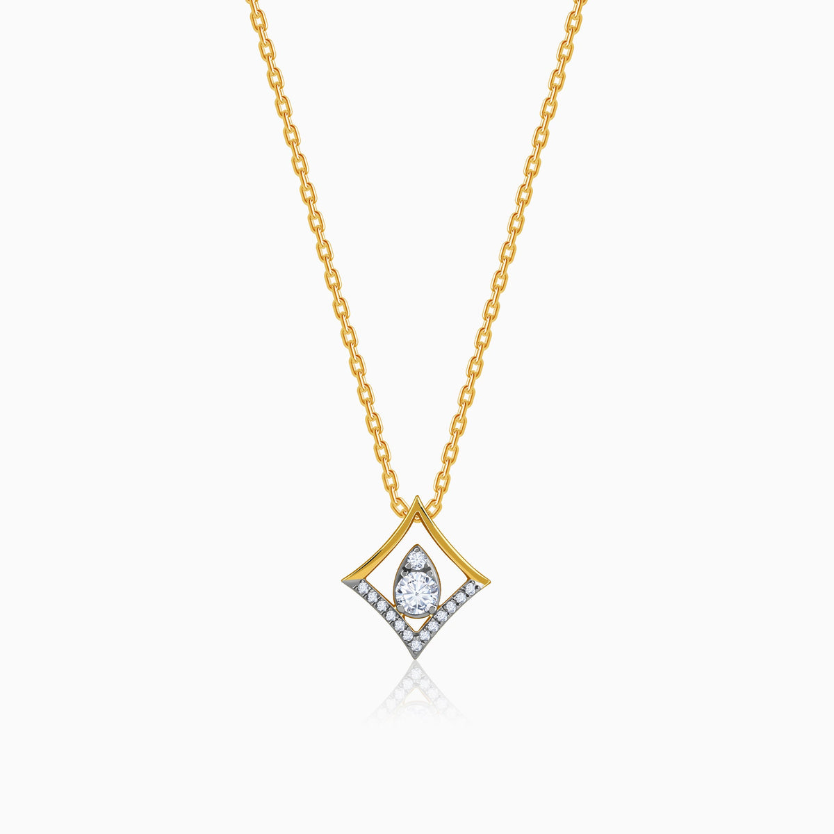 Gold Prism Poise Lab Grown Diamond Pendant