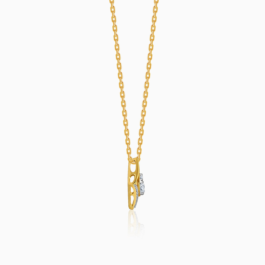 Gold Prism Poise Lab Grown Diamond Pendant