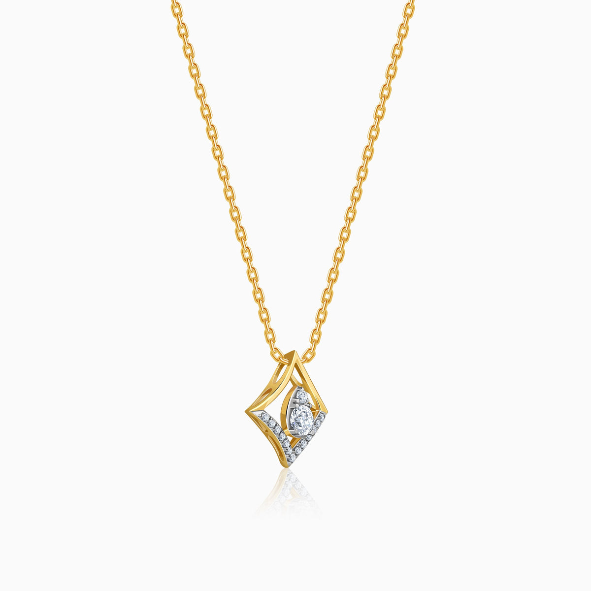 Gold Prism Poise Lab Grown Diamond Pendant