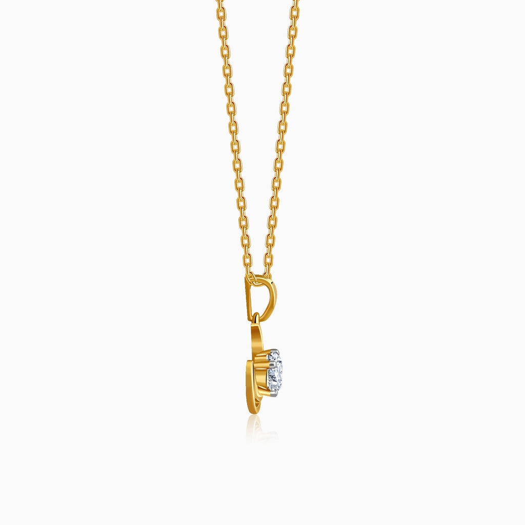 Gold Celestial Curve Lab Grown Diamond Pendant