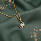 Gold Celestial Curve Lab Grown Diamond Pendant