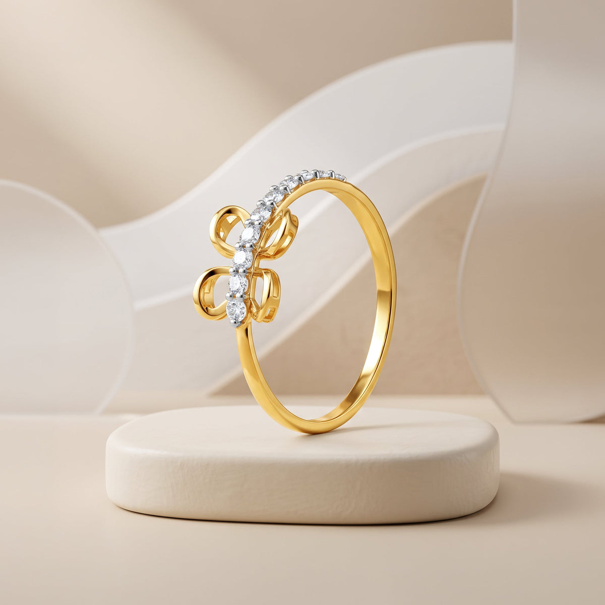 Gold Aveline Bloom Lab Grown Diamond Ring (Size 12)