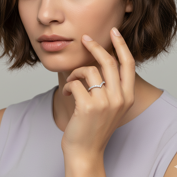 Silver Solid Shine Vanki Ring
