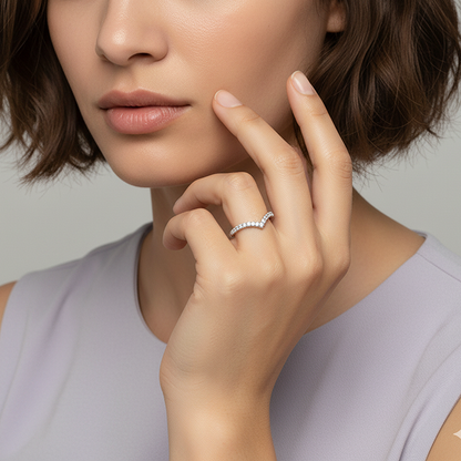 Silver Solid Shine Vanki Ring