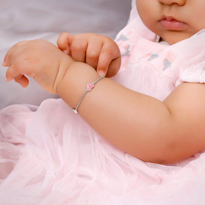 Silver Smiley Love Kids Bracelet (0 - 2 Years)