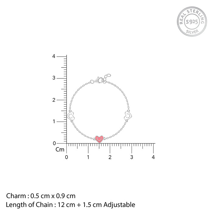 Silver Smiley Love Kids Bracelet (0 - 2 Years)