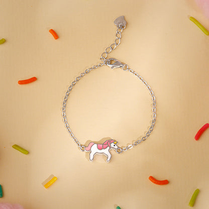 Silver Magical Unicorn Kids Bracelet (2 - 8 Years)
