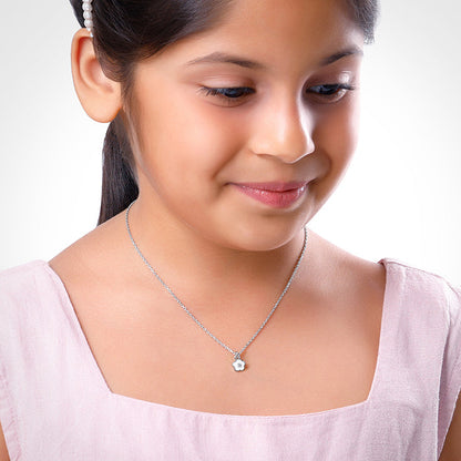 Silver Snow Pixie Kids Pendant with Link Chain