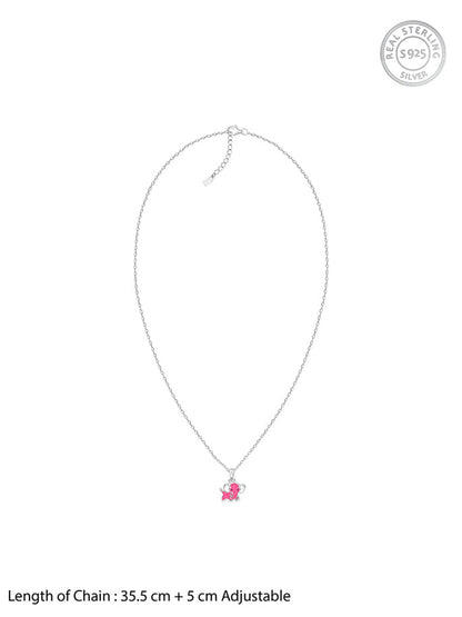 Silver Baby Elephant Kids Pendant with Link Chain