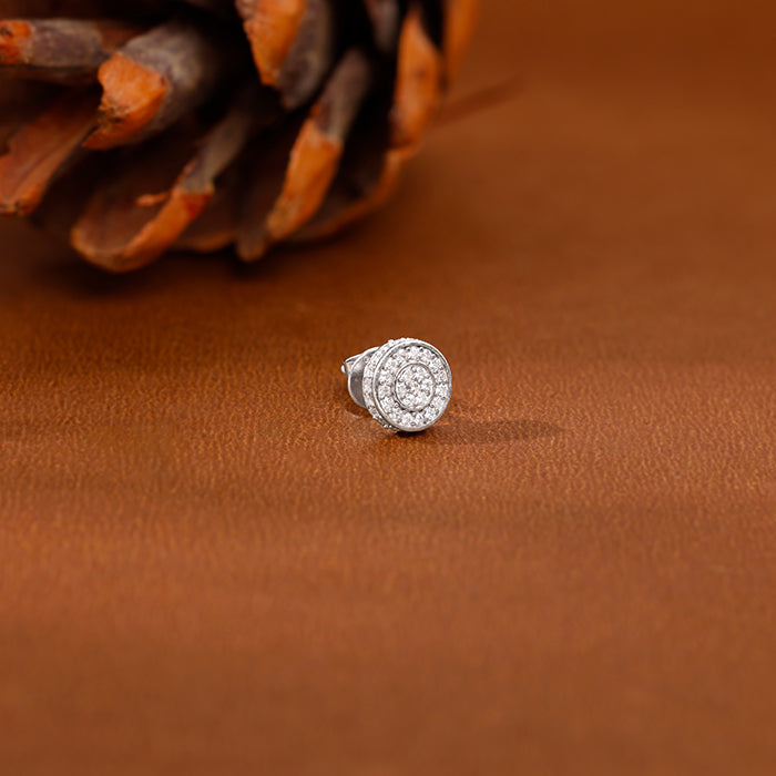 Silver White Ice Stud For Him