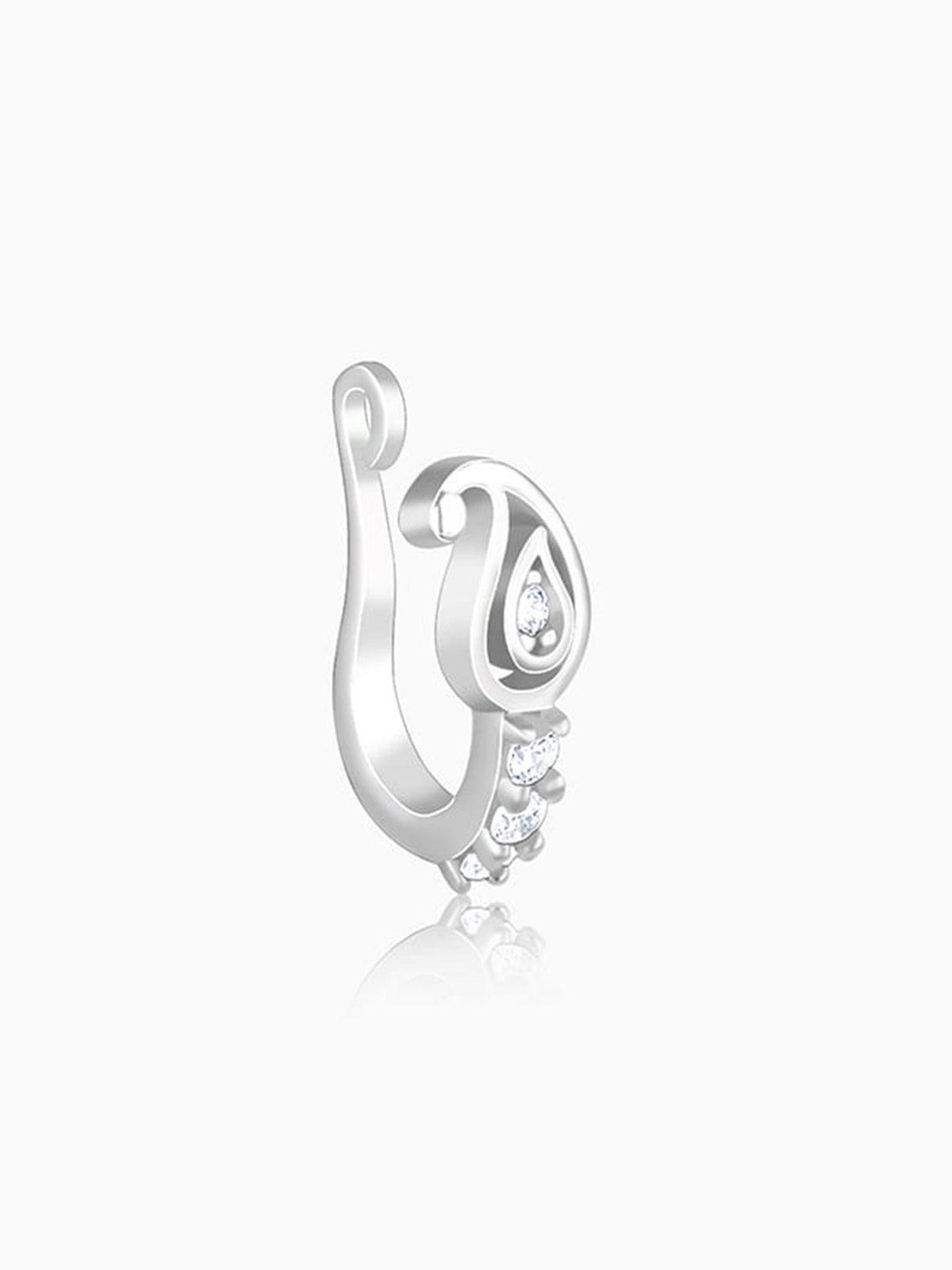 Silver Mango Fusion Nose Pin (Clip On)