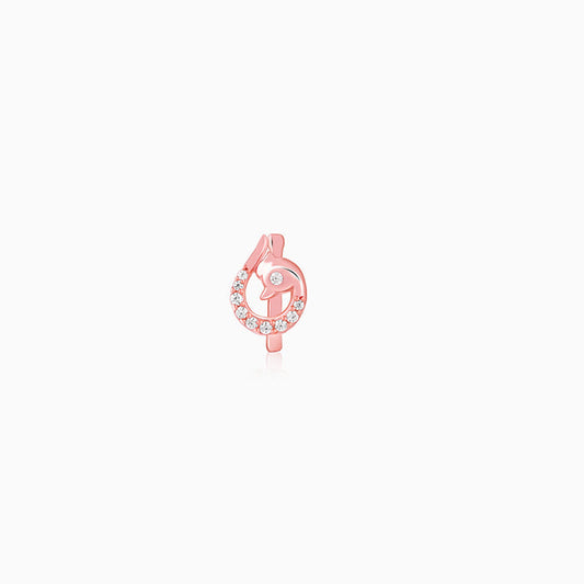 Rose Gold Manohar Mor Nose Pin (Clip on)