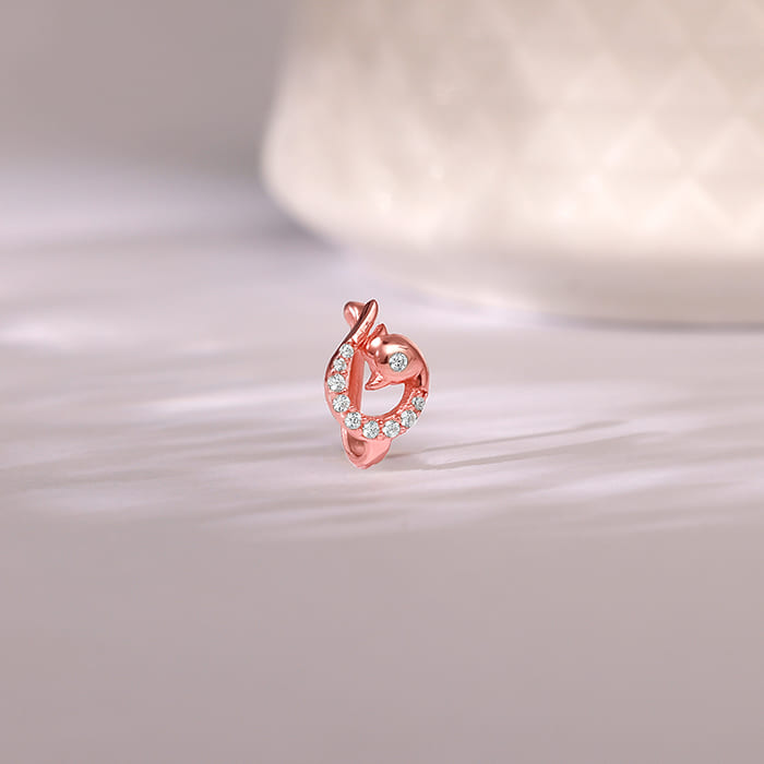Rose Gold Manohar Mor Nose Pin (Clip on)