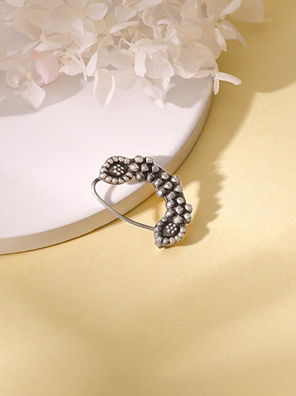 Oxidised Silver Beaded Nose Ring
