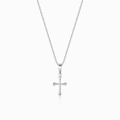 Silver Latin Holy Cross Pendant with Link Chain