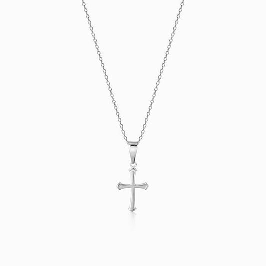 Silver Latin Holy Cross Pendant with Link Chain