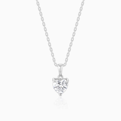 Anushka Sharma Silver Solitaire Heart  Pendant with Link Chain