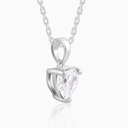 Anushka Sharma Silver Solitaire Heart  Pendant with Link Chain